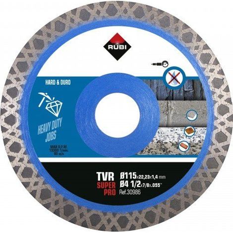 RUBI 30986 TVR-115 SUPER PRO Disco Diamante Materiales Duros - ref: 30986