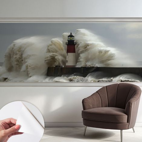 Papier peint autocollant adhésif avec imprimé motifs uniques apparence moderne Vagues marines 250x104 cm (1/5)