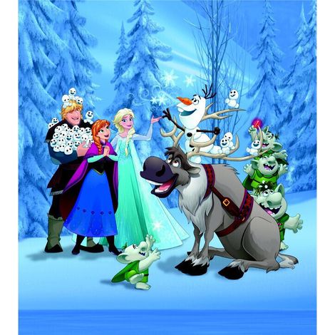 Papier peint XL intisse La Reine des Neiges et tous ses amis de Disney 180X202 CM (1/3)