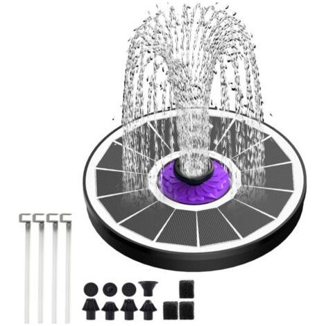 2,3 W verbesserter Solarbrunnen, schwimmende Solarbrunnenpumpe für den Außenbereich, Solarteich mit 8 Düsen für Vogelbad, Teich, Pool, Terrasse, Gartenbrunnen, Gartendekoration (1/5)
