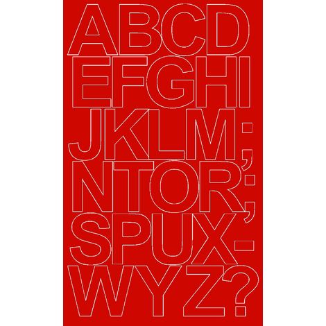 Lettere adesive autoadesive, 12 cm, rosse lucide