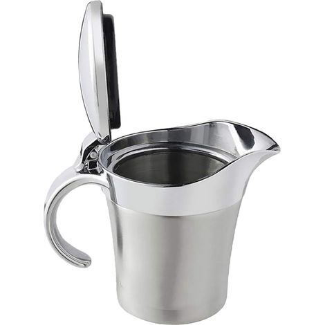 Sauce en acier inoxydable, bateau à sauce à double paroi isolé, pot à sauce de service pour sauce, sauces, crème, lait (500ml) (1/5)