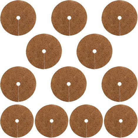 Set of 12 Round Coconut Fibre Mats 30 cm - Mulching Disc for Plants - Winter Protection and Frost Protection (1/5)