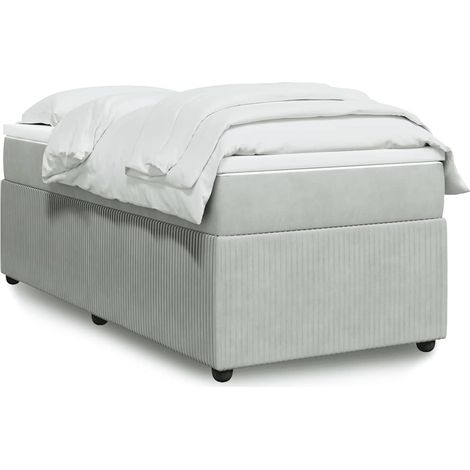 Boxspringbett mit Matratze Hellgrau 80x200 cm Samt (1/5)
