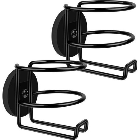 Porte-gobelets magnétiques pour voiture - Boissons toujours à portée de main - Conception à double couche - Lot de 2 - Noir (1/5)