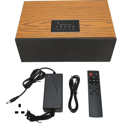Enceinte Bluetooth Bois Caisson de Basse Active 60W Haute Puissance Haut-parleur Karaoké avec Télécommande pour Maison et Extérieur Prise UK 100-240V (1/5)
