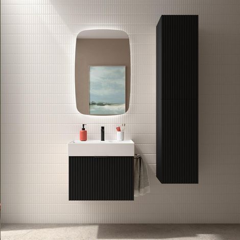 Armoire murale BIBA 600 1 tiroir métallique et tiroir dissimulé BLACK VELVET 598 x 405 x 450 mm (1/4)