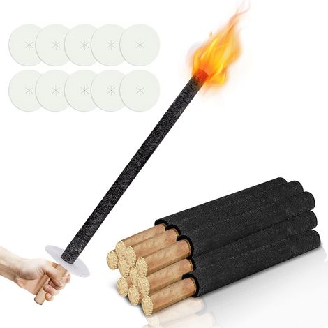 Wolketon Torce di cera da giardino Torce di cera naturale con manico extra lungo. per Pasqua.Confezione da 10