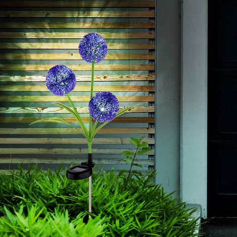 Außenleuchte Gartendeko LED Solarlampe Pusteblume Erdspieß Terrassenlampe, Edelstahl Kunststoff, neutralweiß, DxH 23x75 cm
