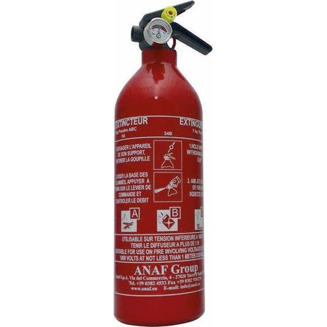 Extincteur à pression permanente à poudre ABC avec manomètre 1kg ANAF - 16454