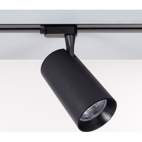 Carril Trifásico Empotrable Aluminio para Focos LED 1 Metro Negro