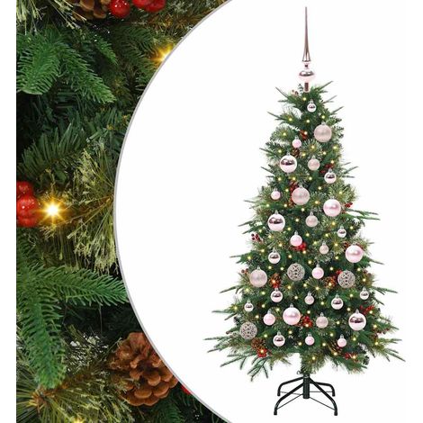 Albero di Natale Albero natalizio Albero festivo Artificiale con Rami Pieghevoli Verde 120 cm (1/5)