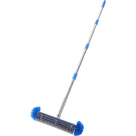 Schwimmbadbürste mit Stiel, runde Scheuerbürsten, Poolwandfliesenbürste für Zuhause und Hotel, blau (1/5)