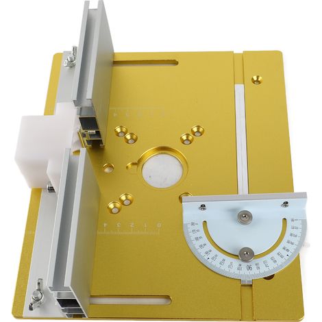 Alliage D'aluminium Kit Table de Fraisage pour Defonceuse, Table Fraisage Défonceuse, Jeu de 3 plaques d'insertion pour table de toupie - Or (1/5)