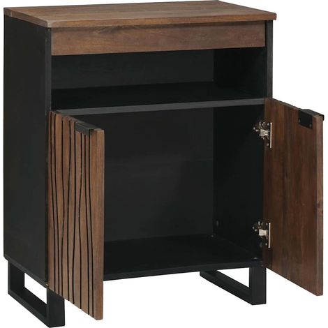 Maison La Vie - Buffet Salon Moderne - Meuble de rangement - Marron 60 x 33 x 75 cm bois de manguier massif bu4767 (1/5)