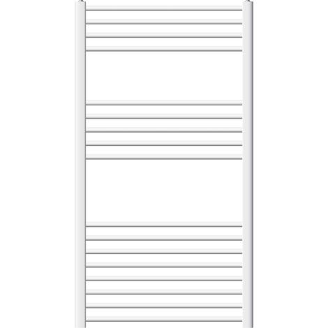 ECD Germany Badheizkörper 750 x 1200 mm Weiß gerade mit Seitenanschluss - Design Heizkörper Handtuchwärmer Handtuchtrockner Handtuchheizkörper Handtuchheizung Handtuchheizer Badezimmer Heizung
