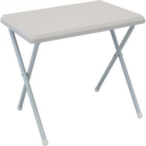 Tavolino 51,5x37x47 h cm in Metallo e PVC Bianco