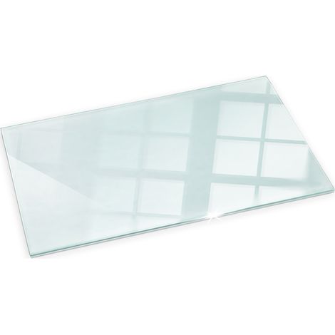 XXL Plaque de Verre pour Cheminée 140x70 Revêtement de Sol Plancher Plaque de Base de Foyer Pare-feu Protection Contre Etincelles Rectangulaire Clair