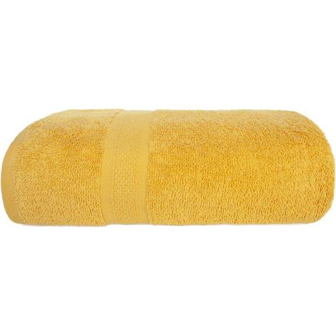 Asciugamano 50x90 Leo bagno giallo miele 100% cotone 450g morbido (1/5)