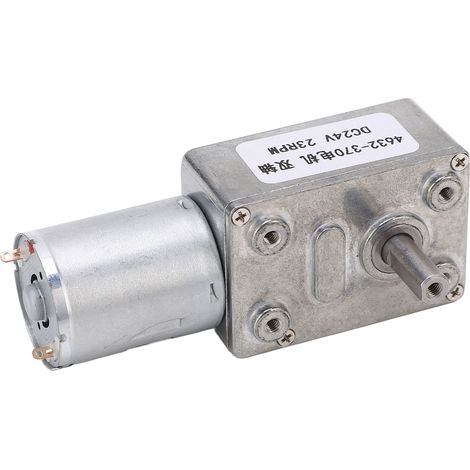 Moteur à engrenage à vis sans fin CC 4632 370, double arbre, en aluminium et laiton, mini-turbine pour ventilateur électrique, 24 V CC, 23 tr/min (1/5)