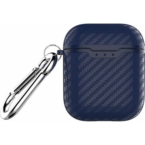 Coque TPU texture fibre carbone pour écouteurs Apple AirPods 2 - étui protecteur (1/5)