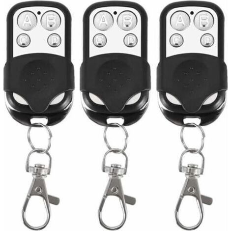 Lot de 3 télécommandes universelles pour Portail Automatique fréquence 433,92 MHz Code Fixe, 4 Boutons pour contrôler jusqu'à 4 Portes-Crezuo-Chrom (1/4)