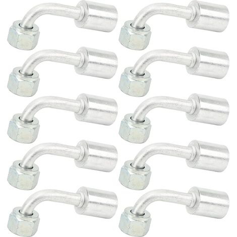 Connecteur en aluminium coudé à 90 degrés, remplacement universel et Durable du joint coudé pour système de climatisation de camion de voiture, ensemble de 10 pièces (1/5)