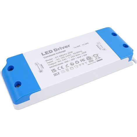 Transformateur 220V 24V 30W 1.25A Ultramince Alimentation Basse Tension Transfo Convertisseur de Tension, pour Lampes Ampoule MR16 MR11 GU5.3 et pilotes (1/5)
