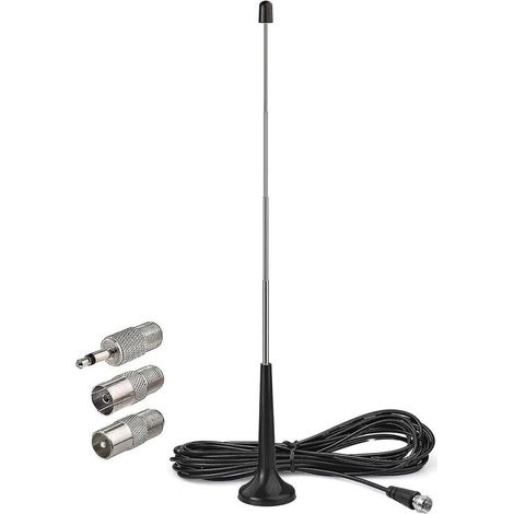 – Antenne radio FM DAB – Impédance 75 Ohm – Câble coaxial 3 mètres – Installation Plug and Play pour récepteurs numériques