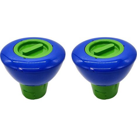 2X Distributeur de Pastilles de Chlore/Brome à Flotteur de Piscine de 7 Pouces pour Piscines, Spas, Bains à Remous et Fontaines (1/4)