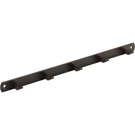 Hettich Garderobenleiste 5 Haken 34,0 x 2,0 x 3,0 cm braun Hakenleisten