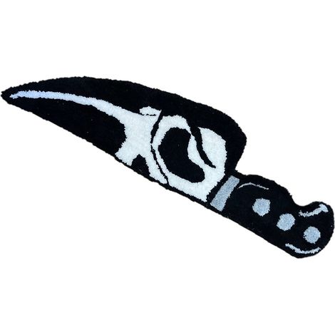 Totenkopf-Messer-Horrorteppich, gruseliger Schrei-Nachttischteppich, strapazierfähiges Kaschmir, Heimdeko, 88,9 cm (1/5)