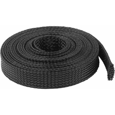 Gaine tressée extensible diamètre 5mm x 10mm longueur 1m expansible protection câble fil électrique (1/2)