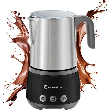 Mousseur à lait Électrique 4 en 1, 600 W Smart Touch Control milk frother pour chaud et froid, Fonction mémoire, Pour latte, lait chaud, chocolat chaud, BasicFro 500 (1/5)