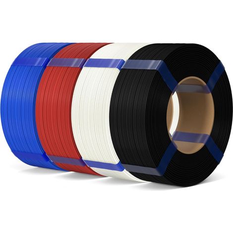 Filament PLA Basic Refill 1,75 mm Noir/Blanc/Rouge/Bleu Cobalt 4KG, Filament PLA 3D Sans Bobine Précision Dimensionnelle ±0,02 mm, Recharge Écologique pour Bobine Réutilisable (1/5)