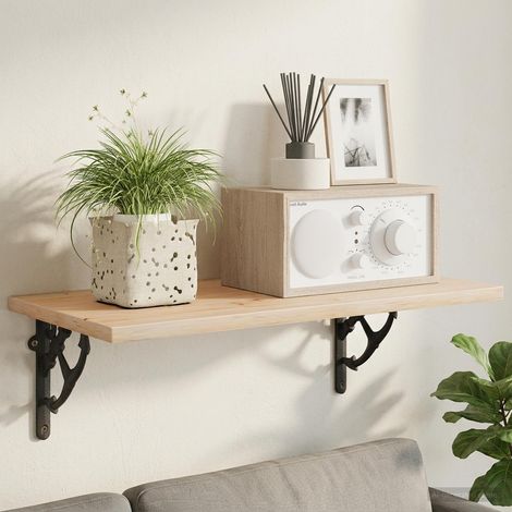 vidaXL Soportes para estanterías de pared 2 uds. Negro (1/5)