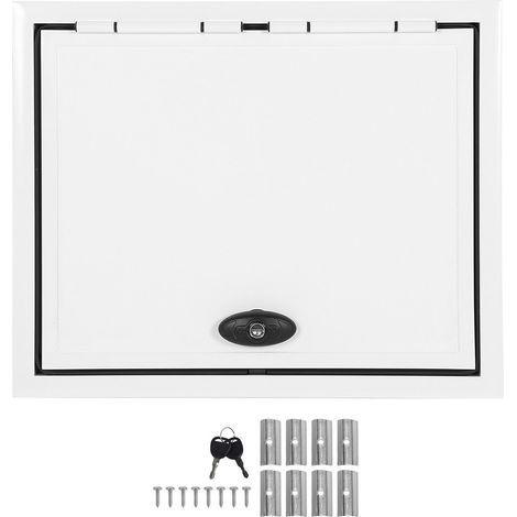 Porte à bagages pour camping-car, 20X12 pouces, avec serrure de sécurité, cadre en alliage d'aluminium, ouverture à 120 degrés, résistante aux UV, pour camping-cars et caravanes (1/5)