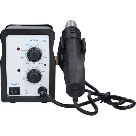 Station de retouche de soudure SMD, station de retouche à air chaud avec affichage LED numérique, fonction de séchage, prise standard européenne AC220V. (1/5)