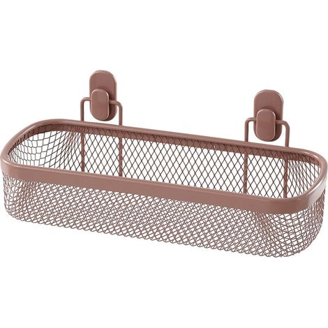 Mensola bagno rettangolare mocha in acciaio con 1 ripiano -Taki (1/3)