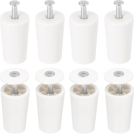 Lot de 8 butées de volet roulant de 40 mm, en plastique, avec rondelles et vis, pour volets roulants et lames, blanc.