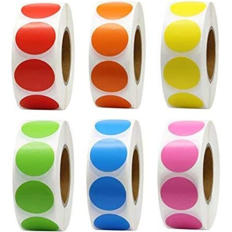 500 etiquetas redondas de 13 mm, papel brillante para escribir, adhesivo permanente, para el hogar, la oficina o la escuela. (1/5)