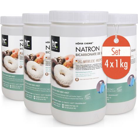 Höfer Chemie Gmbh – Bicarbonate de soude 1kg – Qualité alimentaire – Nettoyage efficace contre rouille et calcaire – Écologique et non toxique
