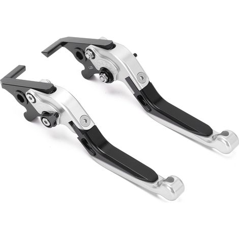 Levier de frein moto gauche droite 2 pièces, accessoire de remplacement pour YAMAHA NMAX 155 2015-2021, pièces motocross pit dirt, argenté, kit de modification. (1/5)