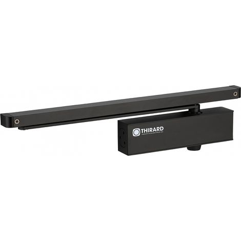 Chiudiporta spingiporta idraulico, portata 60kg, Design Forza 3, nero, antivandalismo, certificazione antincendio - THIRARD