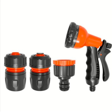 PISTOLA ACQUA PER INNAFFIARE GIARDINO PIANTE SPRUZZO SPRAY 8 GETTI RACCORDI 511