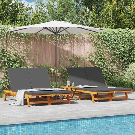 Teenpull – Sonnenliege Braun 125 x 200 x 84 cm Massivholz Akazie (1/5)