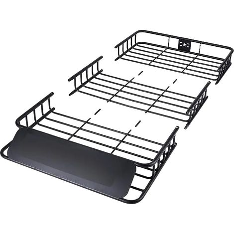 Porte-bagages de voiture, design aérodynamique, ajustement universel, noir (1/2)