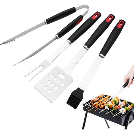 Ensemble d'Ustensiles de Barbecue,Acier Inoxydable Haute Résistance,Ustensiles Barbecue Spatule pour Cuisine Plage Jardin Camping Fête Pique-Nique Papa Petit - (1/5)