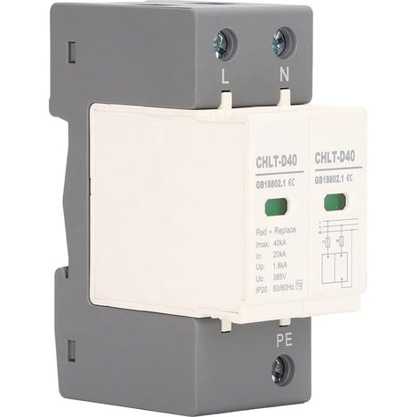 CHLT-D40 Protection contre les surtensions domestiques, 2P 40 KA - Protection contre la foudre - 385 V CA - Parafoudre - Dispositif de protection basse tension (1/5)
