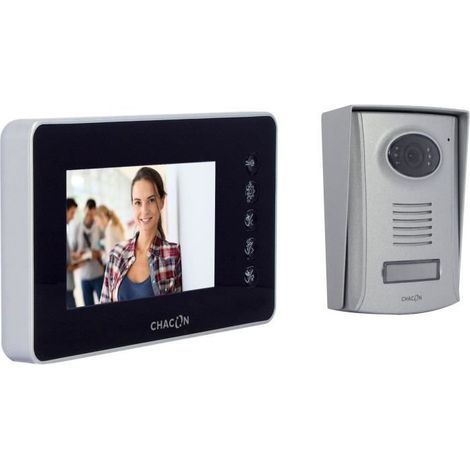 Chacon – Vidéophone filaire 4,3'' avec vision nocturne – IP44 – Branchement 4 fils – Commande gâche électrique – Angle de vision 92° (1/5)